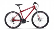 Велосипед 27,5' хардтейл FORWARD SPORTING 27,5 3.0 disc т.-красный/серый, диск, 21 ск., 19' RBK
